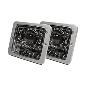 CRAWER LED square headlights set grey - CR-3026GS