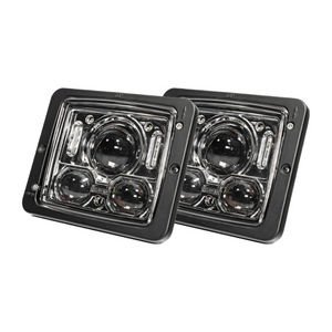 CRAWER LED square headlights set black - CR-3026S